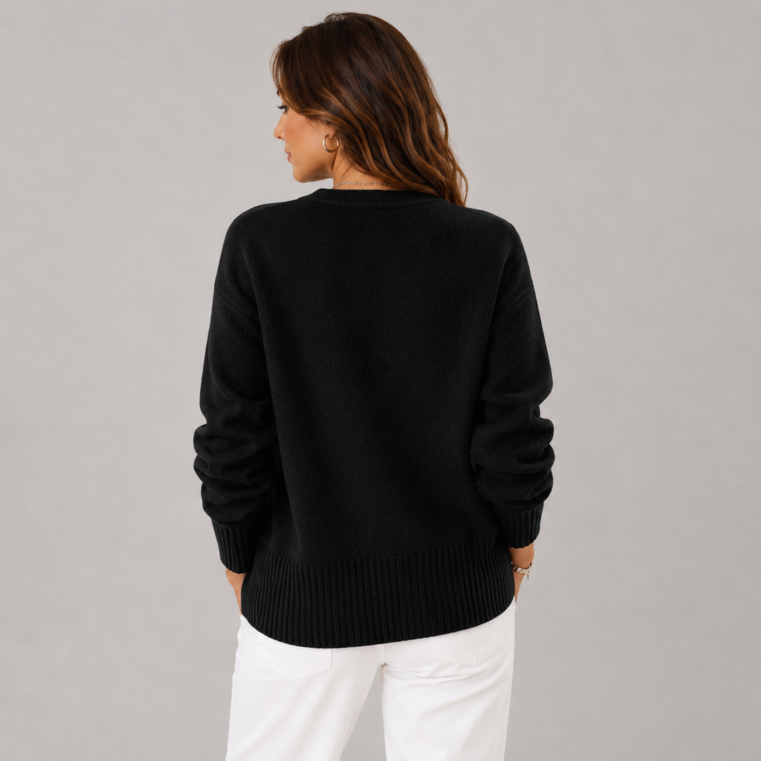 Cindy | Cosy V- Neck Heart Button Knit Cardigan