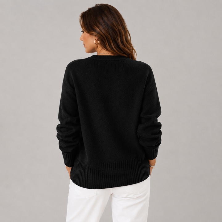 Cindy | Cosy V- Neck Heart Button Knit Cardigan