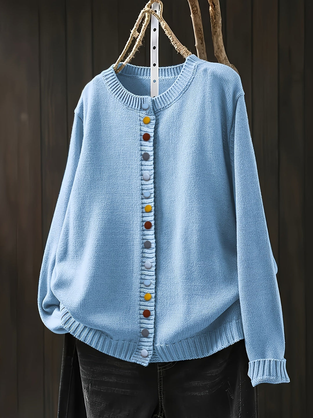 Sharon | Winter Colorful Button Knit Cardigan