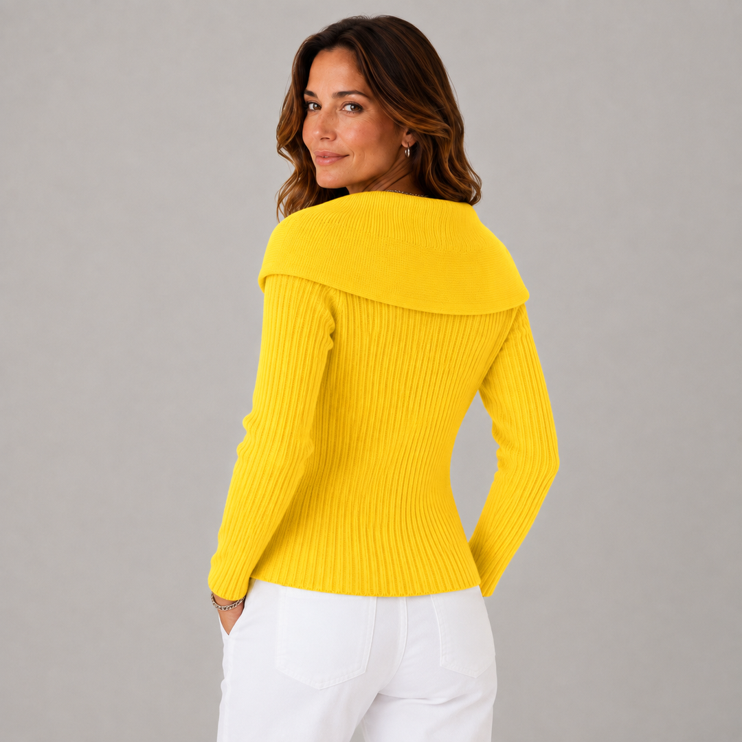 Joana | Off Shoulder Ribbed Knit Cardigan