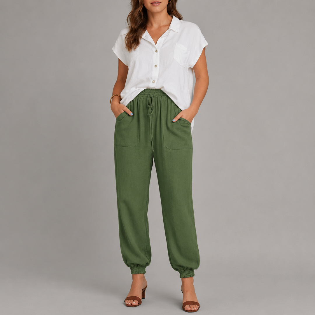 Fiona | Drawstring Jogger Pants with Ankle Cuffs