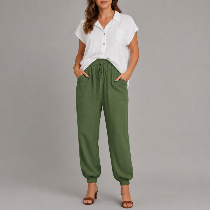 Fiona | Drawstring Jogger Pants with Ankle Cuffs