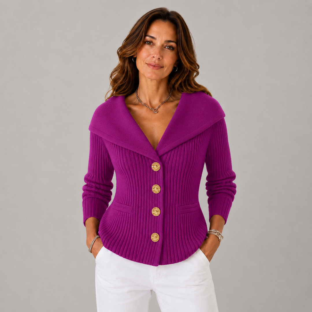 Joana | Off Shoulder Ribbed Knit Cardigan