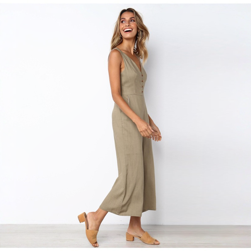 Elena | Relaxed V-Neck Jumpsuit