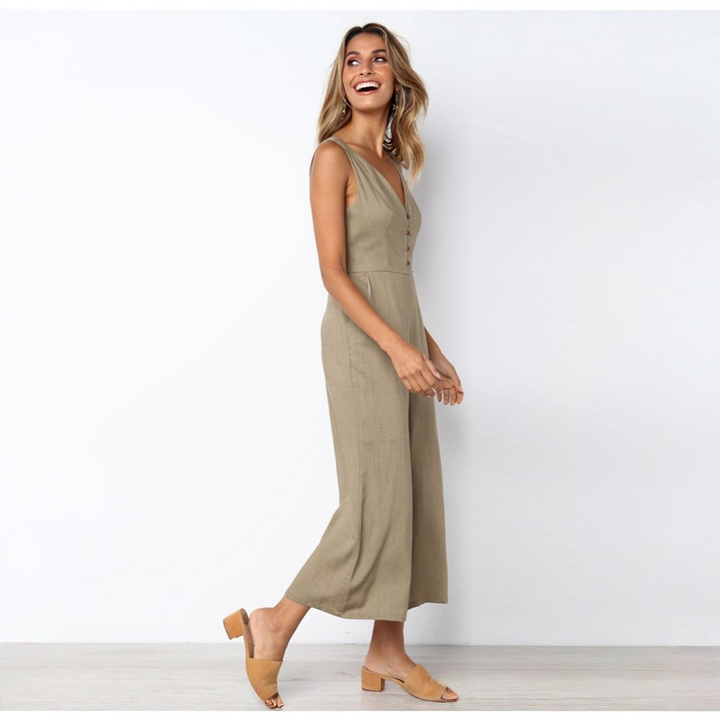 Elena | Relaxed V-Neck Jumpsuit