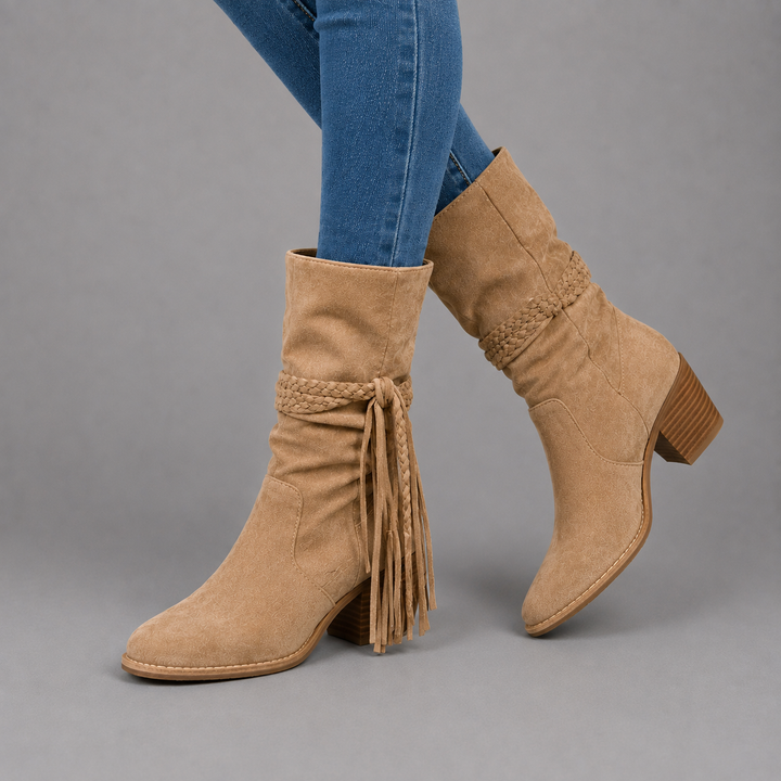 Sienna | Warm Fringe Mid-Calf Boots