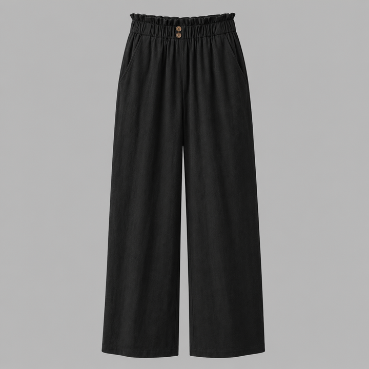 Clara | High-Waist Linen Crop Pants