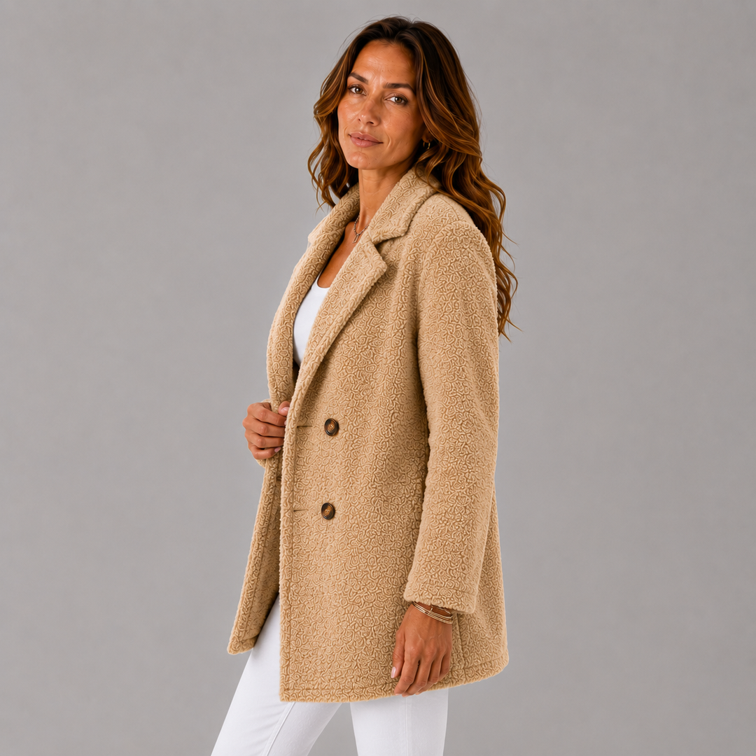 Camille | Double-Breasted Sherpa Wool Jacket