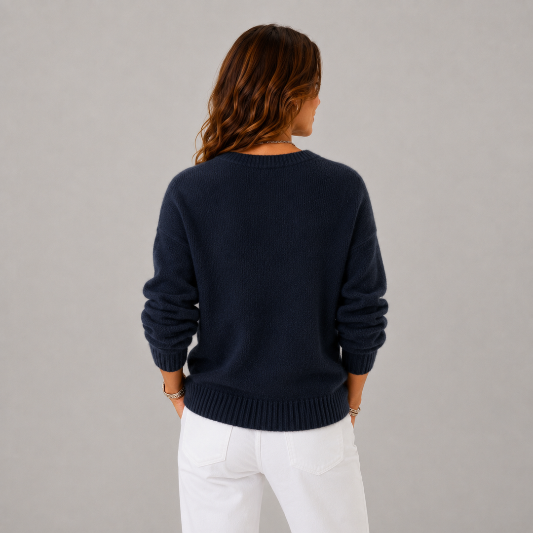 Vicky | Button Detail Crew Neck Cardigan