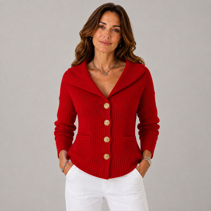 Joana | Off Shoulder Ribbed Knit Cardigan