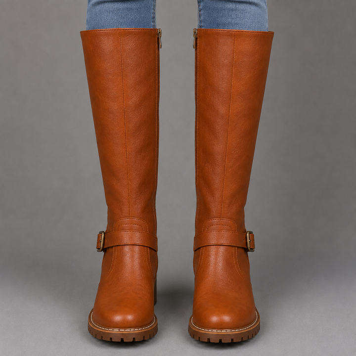 Cindy | Waterproof Leather Knee-High Boots