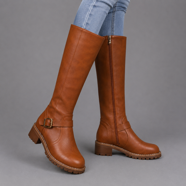 Cindy | Waterproof Leather Knee-High Boots