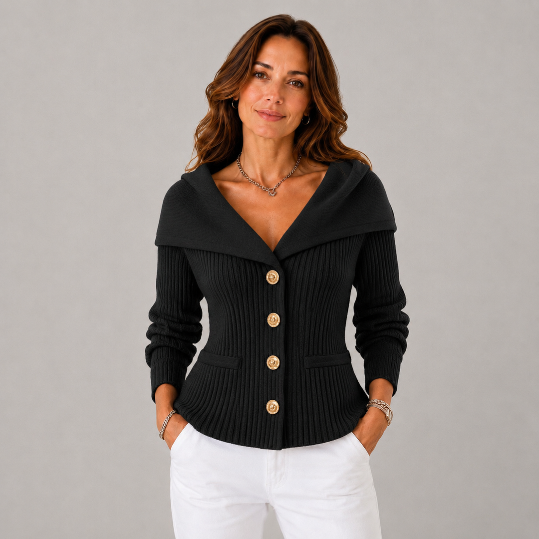 Joana | Off Shoulder Ribbed Knit Cardigan