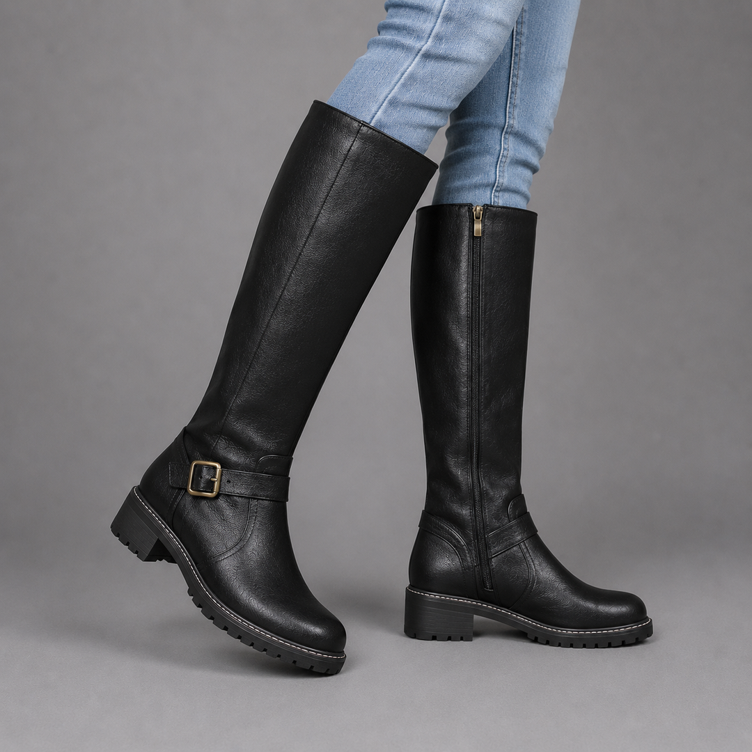 Cindy | Waterproof Leather Knee-High Boots