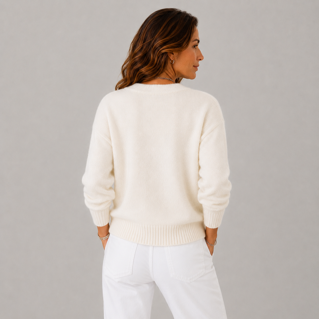 Elsie | V-Neckline Wrap Button-Up Knit Cardigan