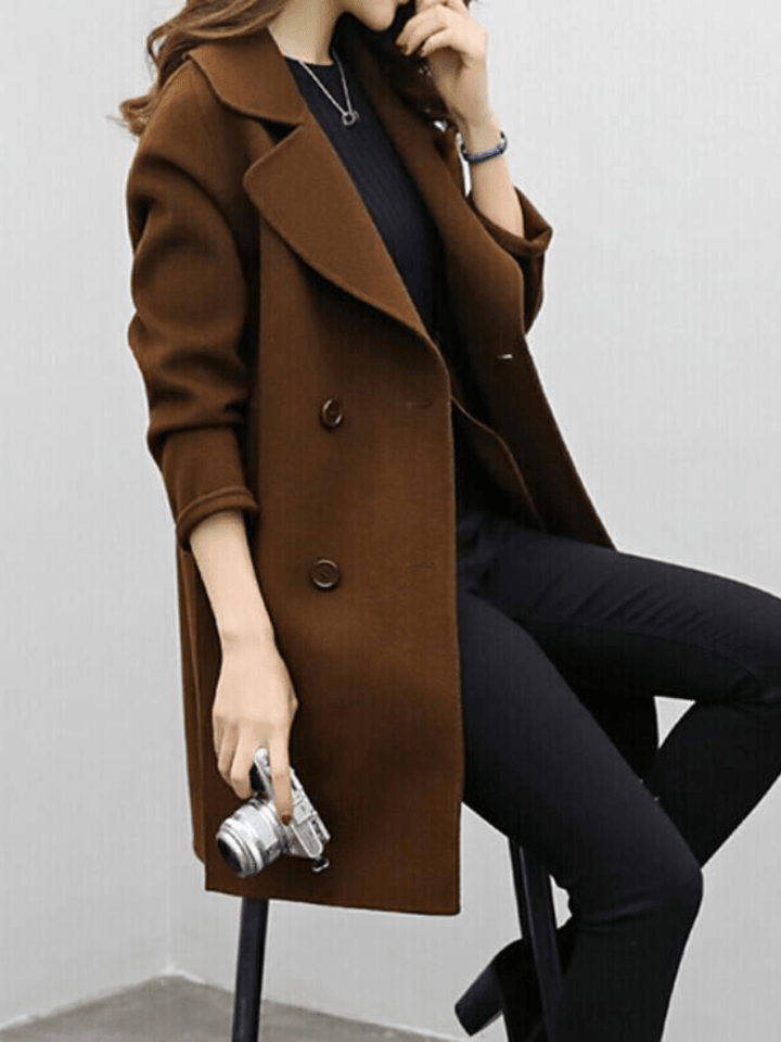 Cordelia | Cotton Double-Breasted Longline Trench Coat