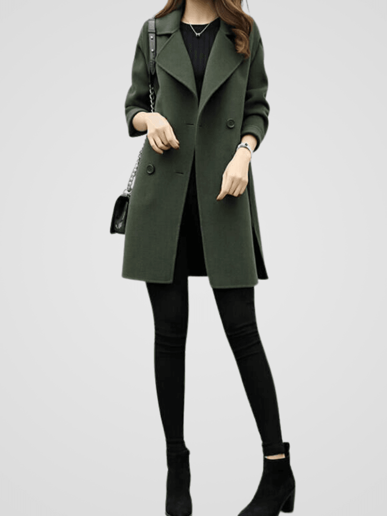 Cordelia | Cotton Double-Breasted Longline Trench Coat