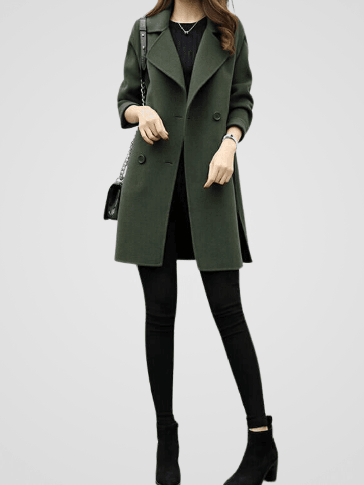 Cordelia | Cotton Double-Breasted Longline Trench Coat
