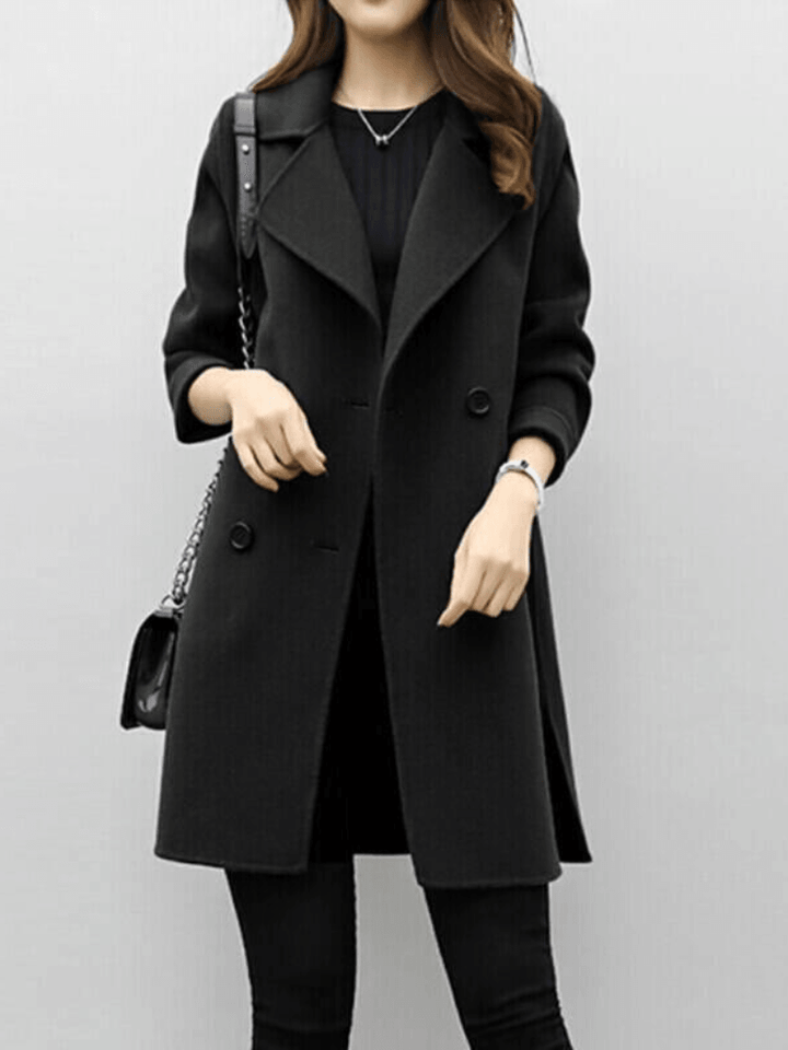 Cordelia | Cotton Double-Breasted Longline Trench Coat