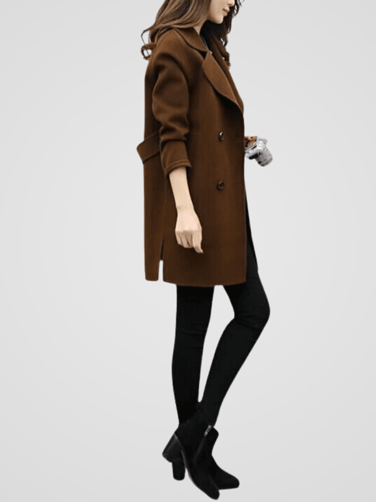 Cordelia | Cotton Double-Breasted Longline Trench Coat