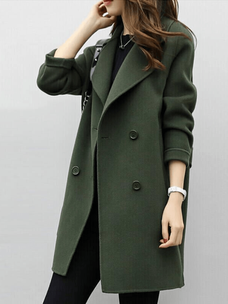 Cordelia | Cotton Double-Breasted Longline Trench Coat