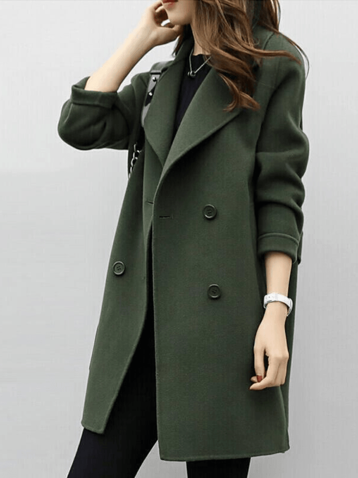 Cordelia | Cotton Double-Breasted Longline Trench Coat