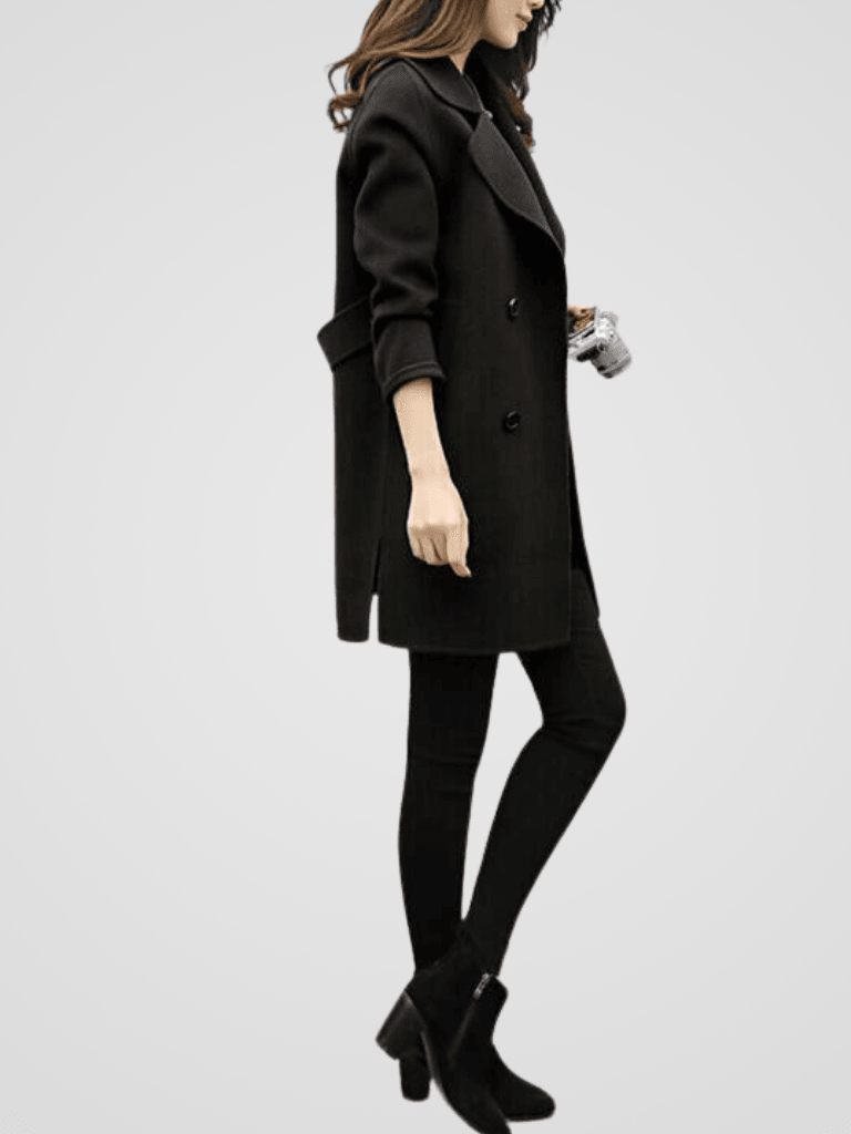 Cordelia | Cotton Double-Breasted Longline Trench Coat