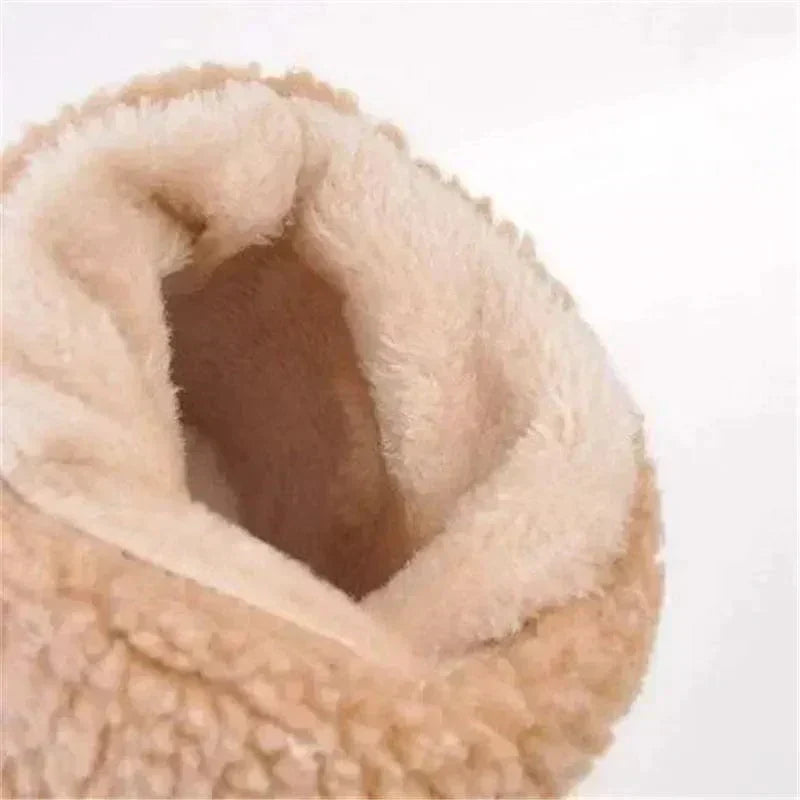 Bianca | Cuff Lug Sole Block Heel Winter Wool Ankle Boots