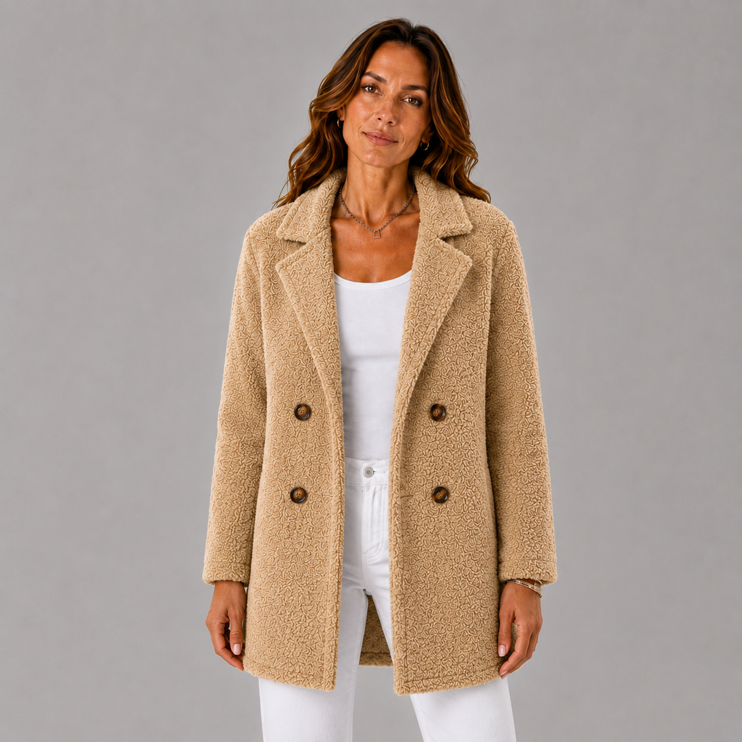 Camille | Double-Breasted Sherpa Wool Jacket