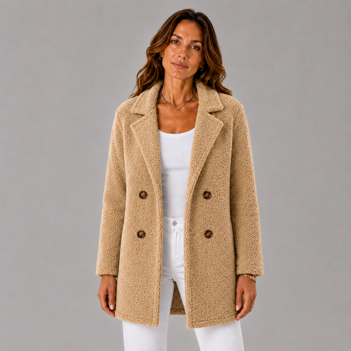 Camille | Double-Breasted Sherpa Wool Jacket