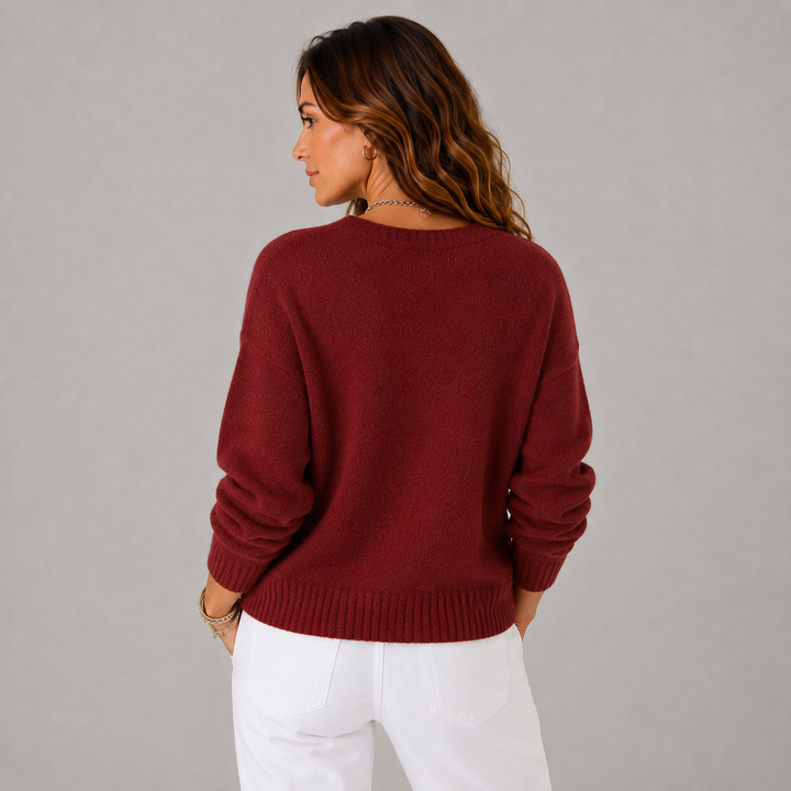 Elsie | V-Neckline Wrap Button-Up Knit Cardigan