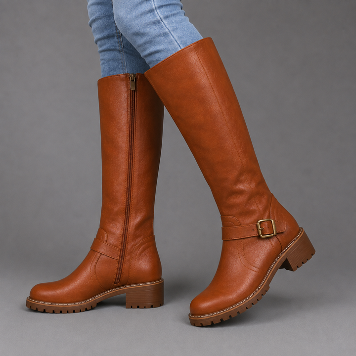 Cindy | Waterproof Leather Knee-High Boots
