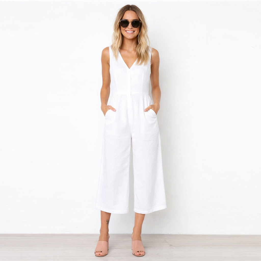 Elena | Relaxed V-Neck Jumpsuit