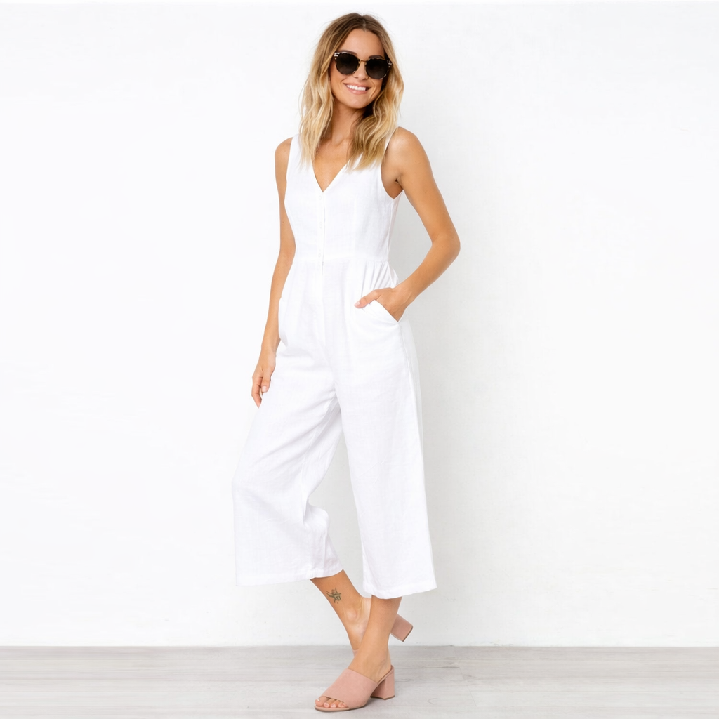 Elena | Relaxed V-Neck Jumpsuit