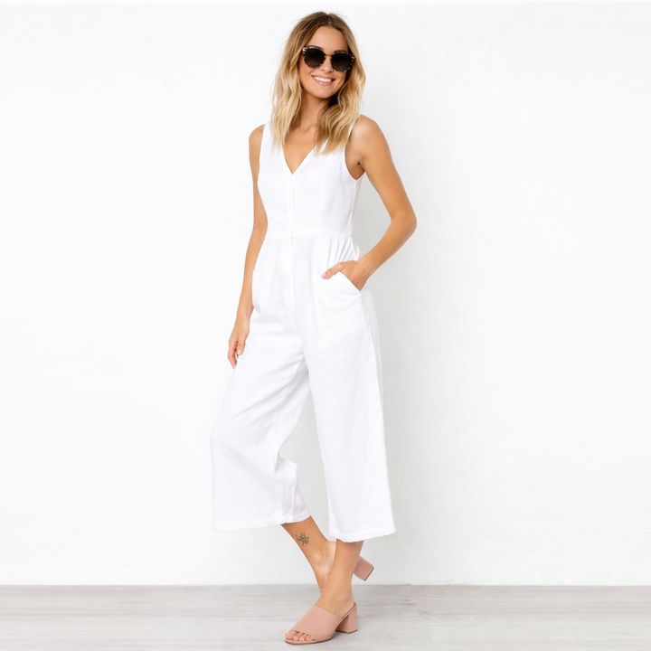Elena | Relaxed V-Neck Jumpsuit