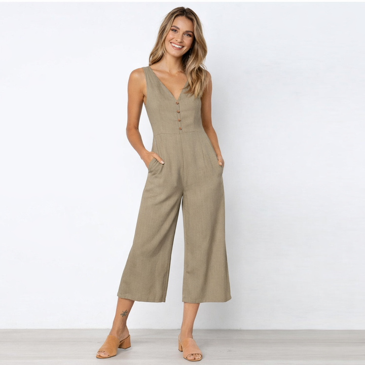 Elena | Relaxed V-Neck Jumpsuit