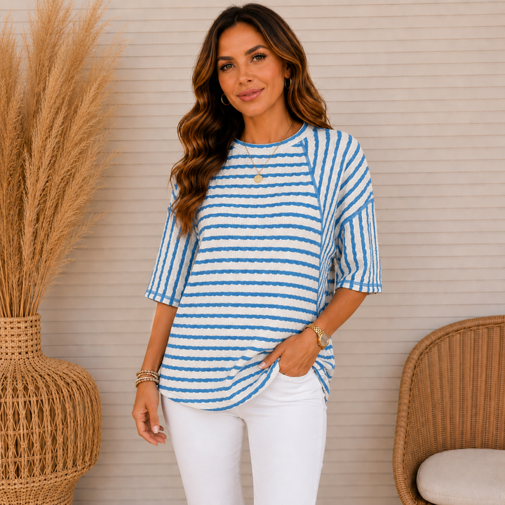 Mila | Striped Relaxed Knit Top