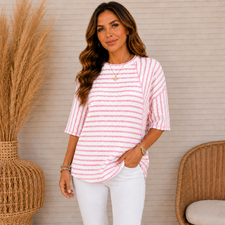 Mila | Striped Relaxed Knit Top