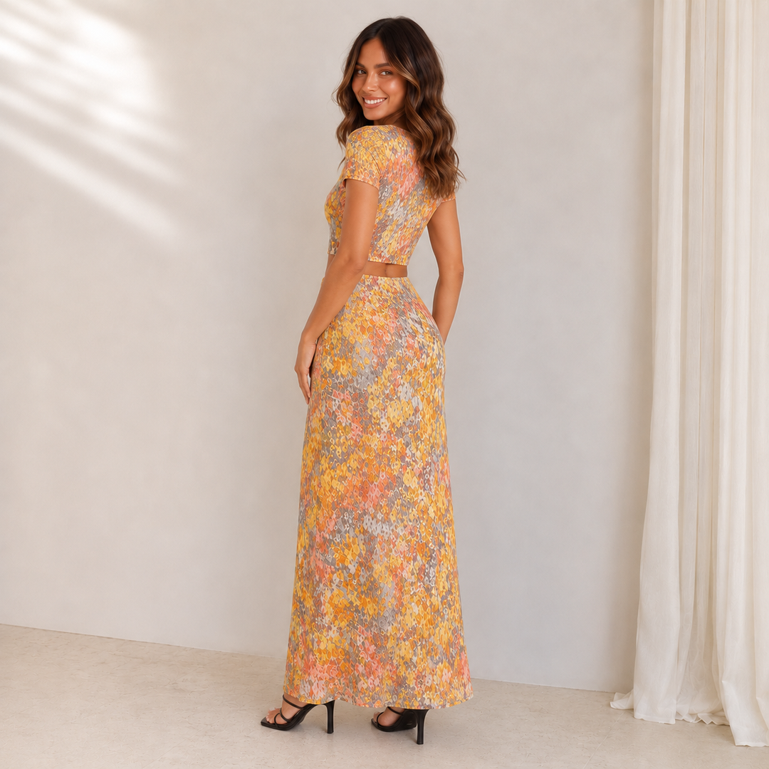 Mia | Floral Two-Piece Maxi Dress