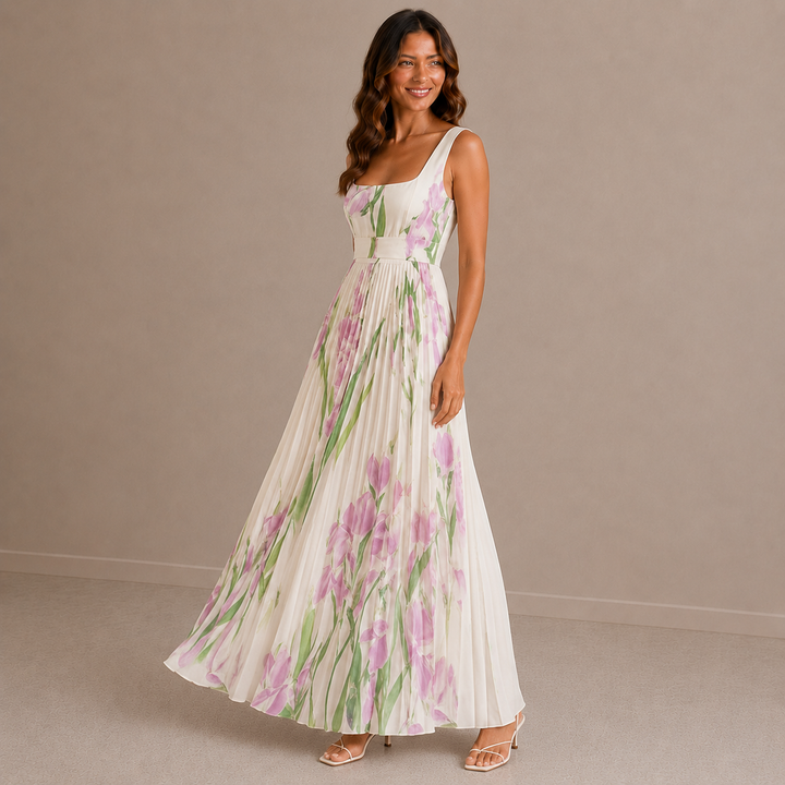 Iris | Floral A-Line Maxi Dress