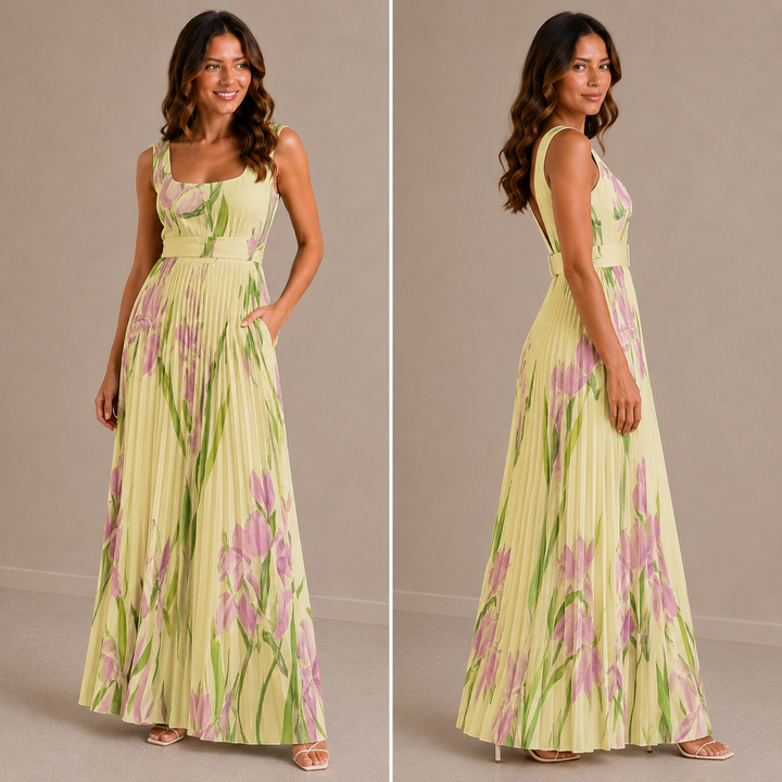 Iris | Floral A-Line Maxi Dress