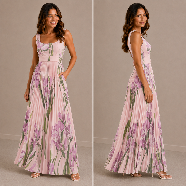 Iris | Floral A-Line Maxi Dress