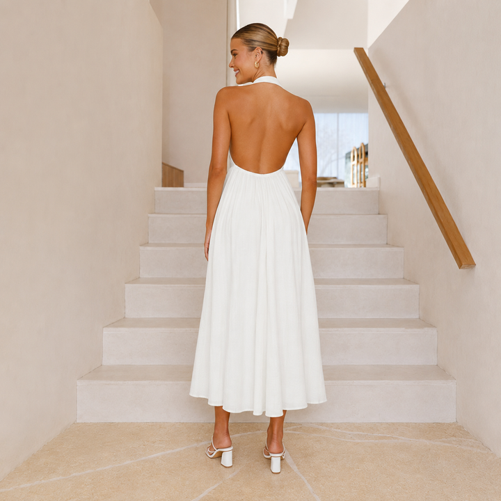 Jane | Halter Backless Summer Midi Dress