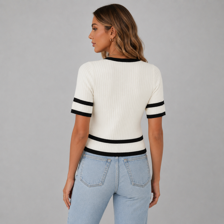 Nora | Short Sleeve Knit Cardigan Top