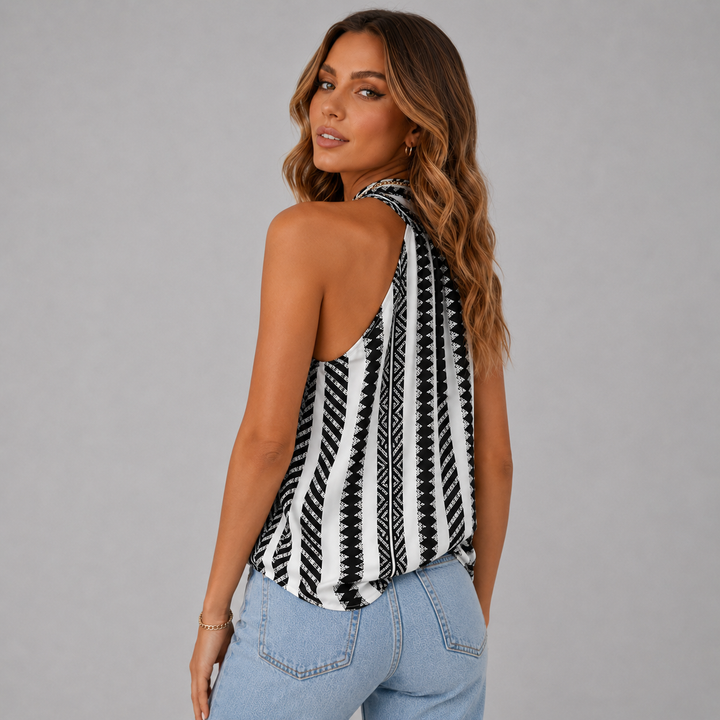 Marisol | Sleeveless Halter Neck Printed Top