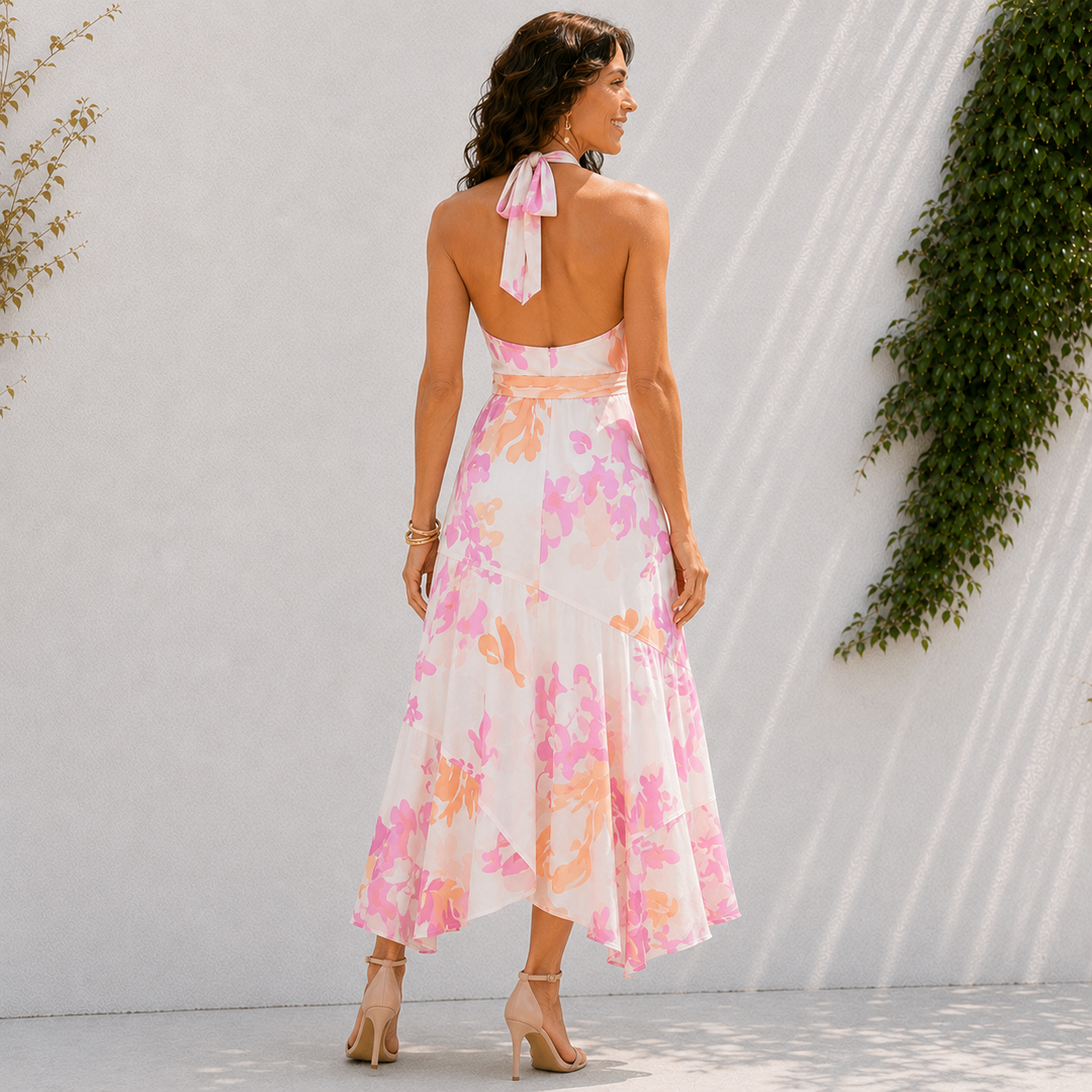 Rosalie | Floral Halter Midi Dress