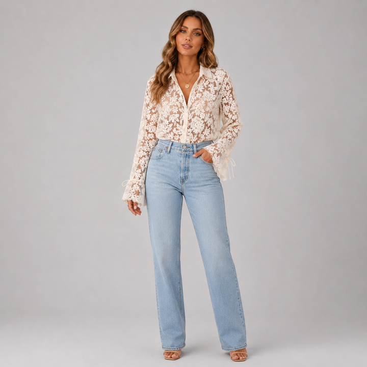 Elara | Elegant Floral Lace Blouse