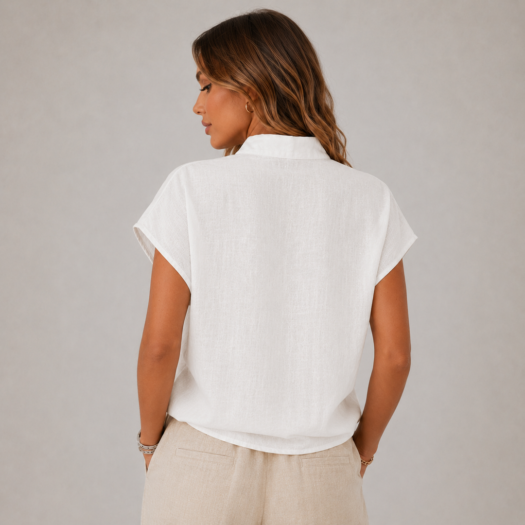 Nora | Stand-Collar Button Blouse