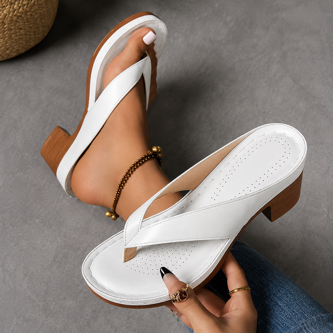 Marielle | Orthopedic Gold Cross-Strap Sandals