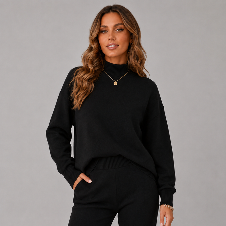 Lena | Relaxed Wool Knit Turtleneck Sweater
